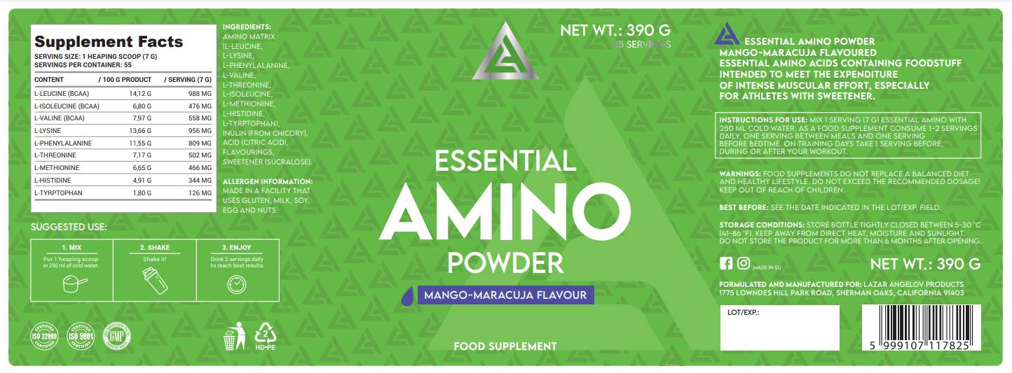 Lazar Angelov Nutrition LA Essential Amino Powder EAA
