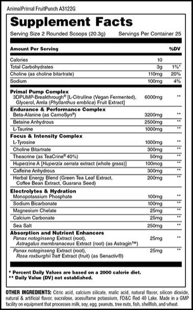 UNIVERSAL ANIMAL Primal Preworkout